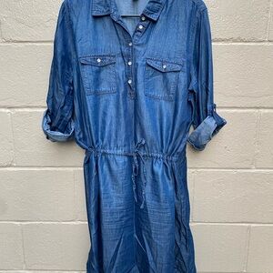 Dark blue Denim Shirt Dress